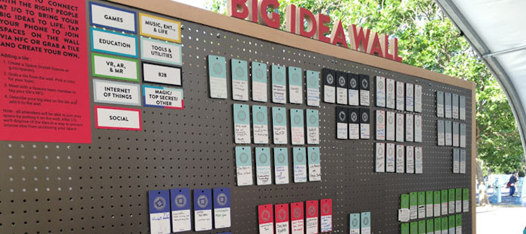 Photo of big ideas wall - Google's innovative event idea for boosting collaboration