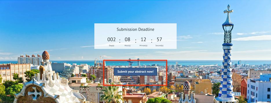 A screenshot of a "submit now" call to action on the A2IC conference website