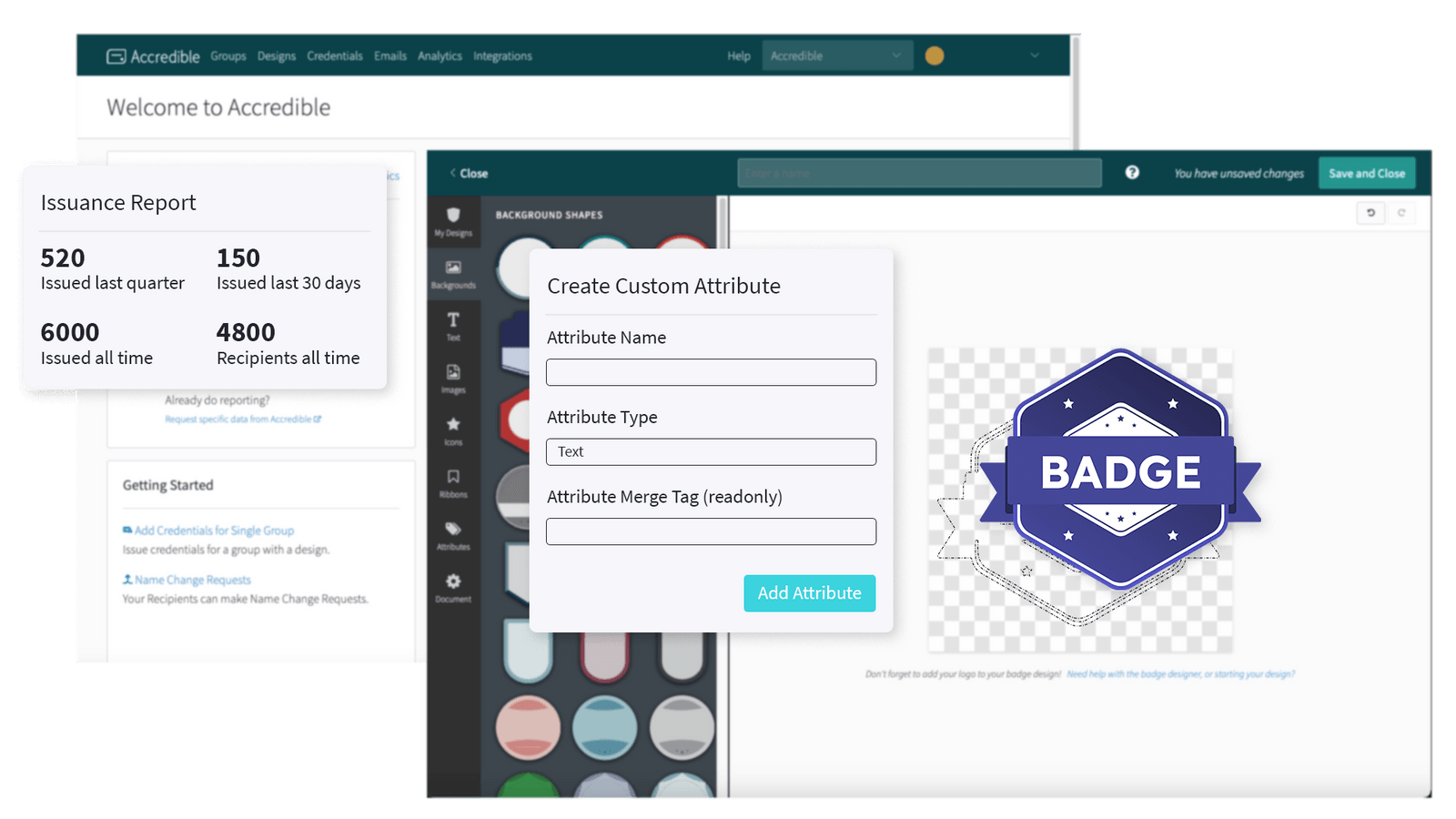 The 10 best conference apps for 2024. Screenshot of the Accredible platform interface - one of the best apps for managing your conference's digital credential needs