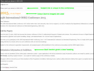 an email example for promoting your conference