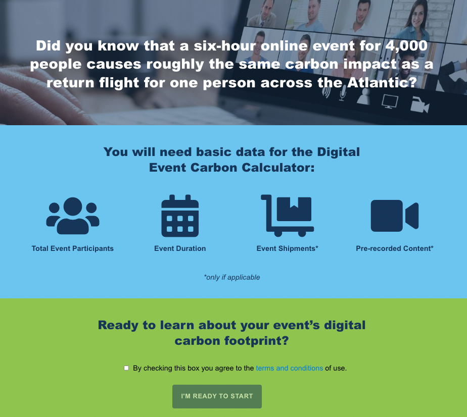 digital event carbon calculator for Conference Sustainability