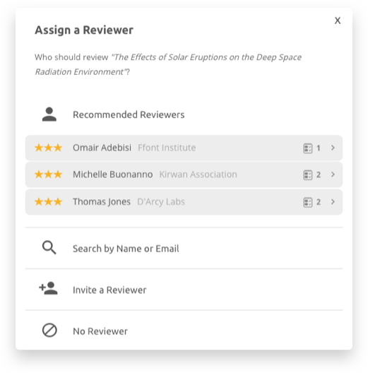 Screenshot of Ex Ordo peer review software
