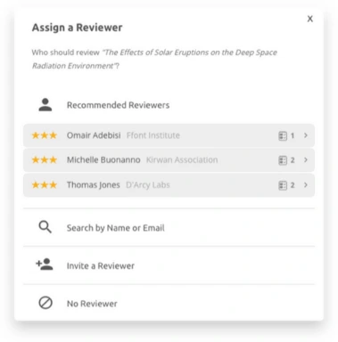 Screenshot of Ex Ordo peer review software